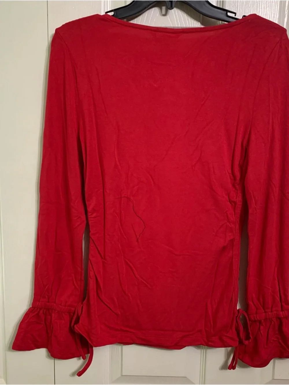 Anthropologie Maeve Long-Sleeve Scoop-Neck Ruched Top Women size S MSRP $70+ - Picture 6 of 7